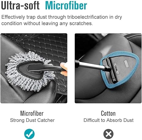 Multi-Functional Car Duster Cleaning Dirt Dust Clean Brush Dusting Tool Mop Gray Car Cleaning Products