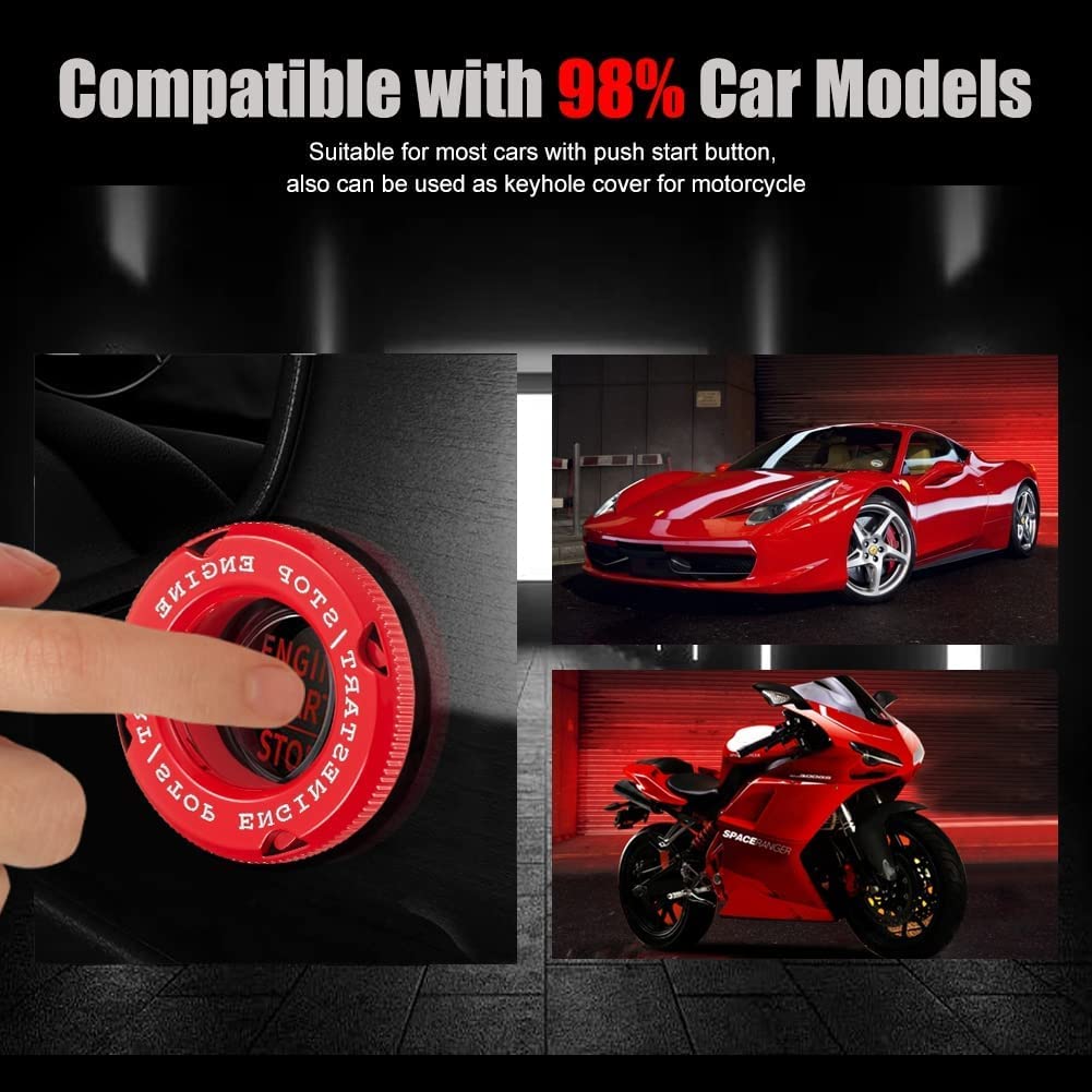 Car Engine Start Button Cover , Universal Button Decoration Protector Ring
