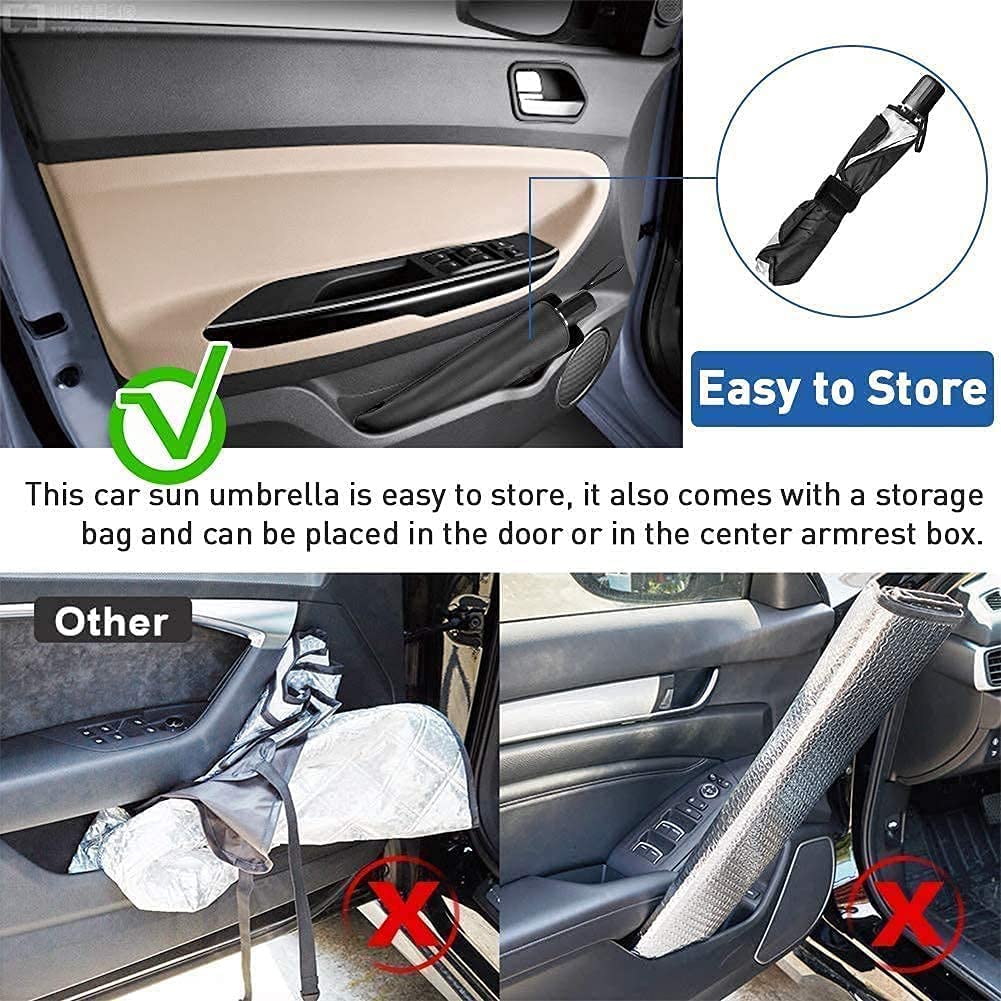 Car Sun Shade for Windshield Foldable Car Sun Umbrella for UV Sun and Heat Protection Foldable Sun Shade