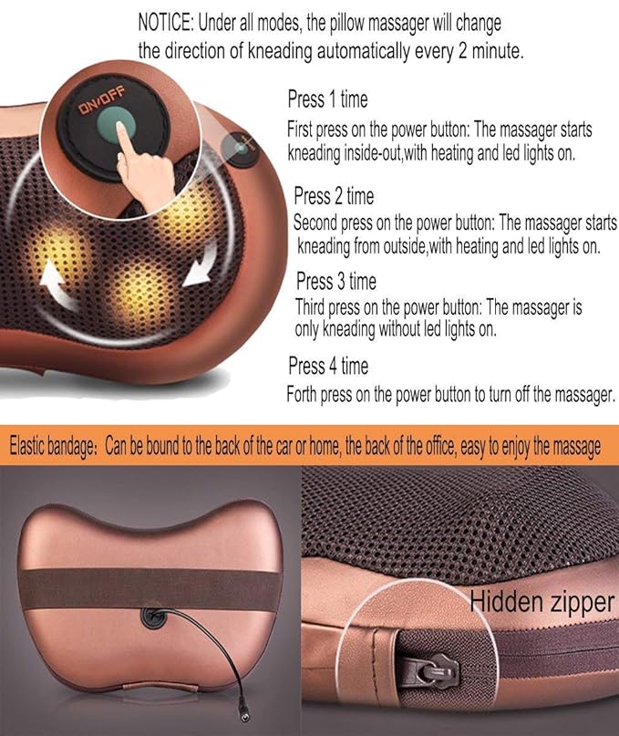 Car Seat Electric Pillow Massager For Body Pain Relief