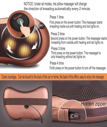 Car Seat Electric Pillow Massager For Body Pain Relief